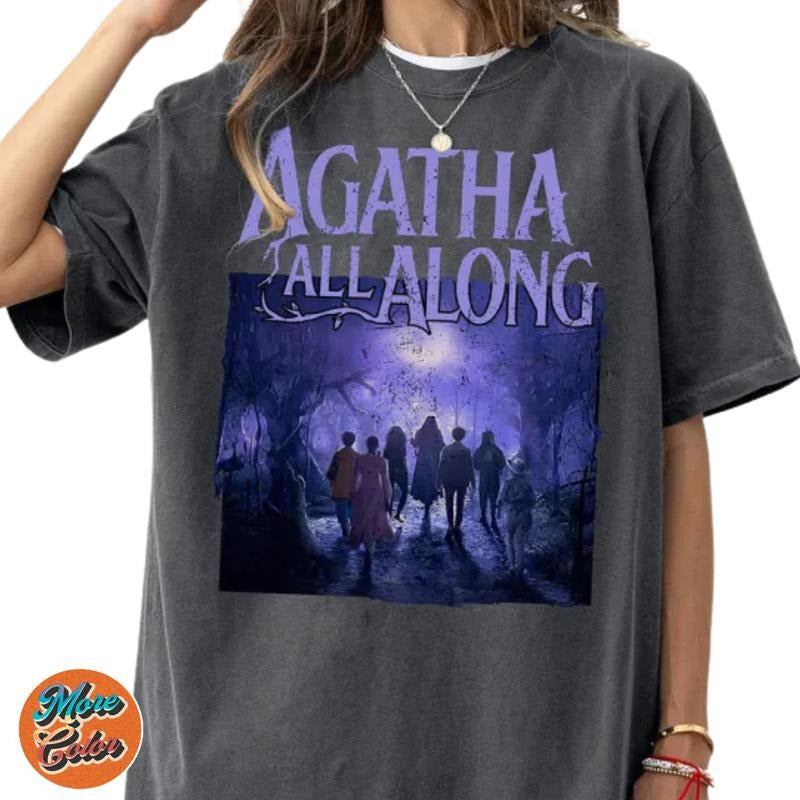 Agatha Harkness All Along Shirts, Cotton Unisex T-Shirt, Crew Neck, Size S- 3XL, Menswear Top, Womenswear Top Underwear Streetwear