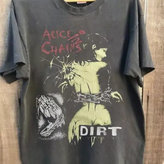 Alice In Chains Dirt Graphic Retro Charcoal Unisex Tshirt Men Women