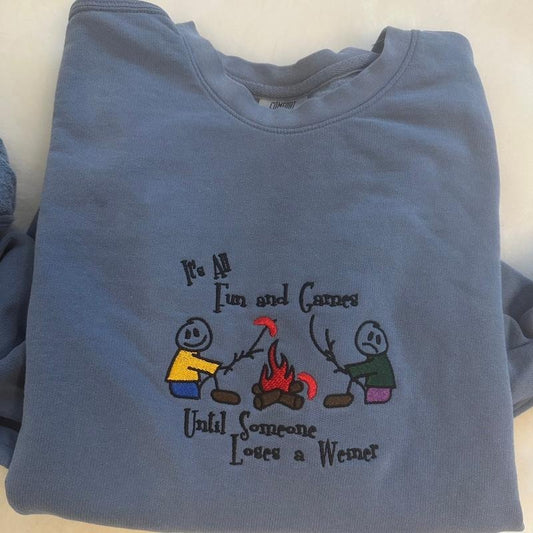 All Fun And Games Embroidered Crewneck Sweatshirt