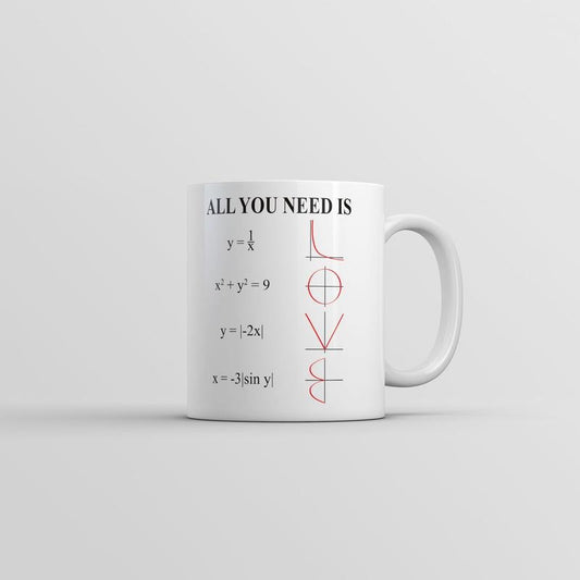 All You Need Is Love Equation Mug Funny Math Graphic Coffee Cup-11oz Funny Coffee Mugs Ceramic Printed Drinkware Cup