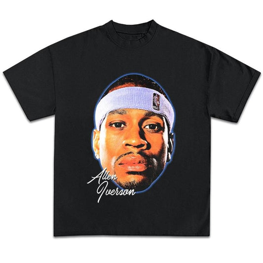 Allen Iverson Inspired Vintage Graphic T-shirt Heavy Cotton Tee Basketball Sreetwear 90s Style Shirt Hiphop Vibes Y2K Classic Man Menswear
