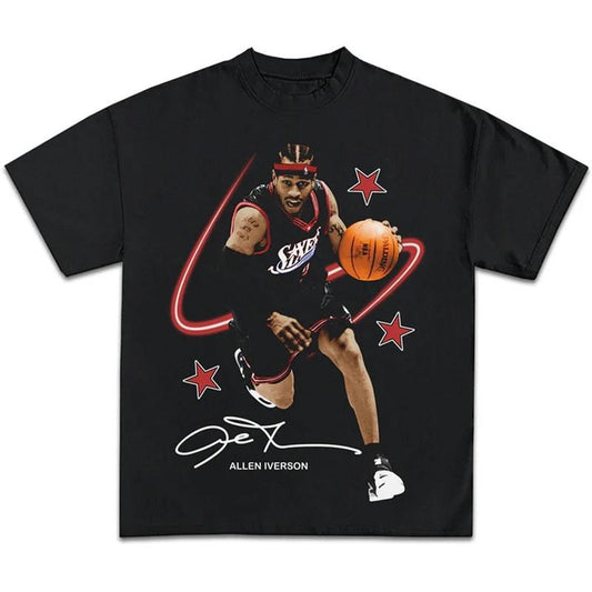 Allen Iverson Shirt The Answer Vintage Graphic Tee Merch Shirt for Men Women Fabric Menswear Crewneck Classic Shortsleeve Underwear Cotton Top