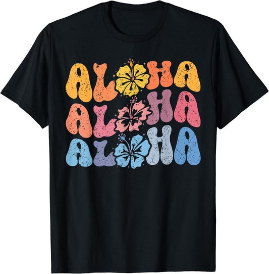 Aloha Hawaiian Summer Vacation Shaka Hibiscus women Girls T-Shirt | Unisex Cotton Tee Gift, Crewneck, Short Sleeve