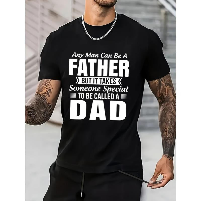 Alphabetic Print Crew Neck T-Shirt for Men - Soft Slightly Stretchy Polyester Fabric, Casual Summer Wear, Relaxed Fit, Vibrant Letter Design - Perfect for Everyday Style made in usa