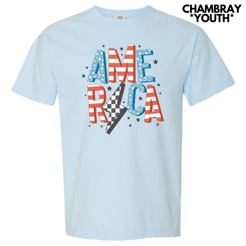 *** America Lightning Bolt Comfort Colors T-Shirt (Youth)