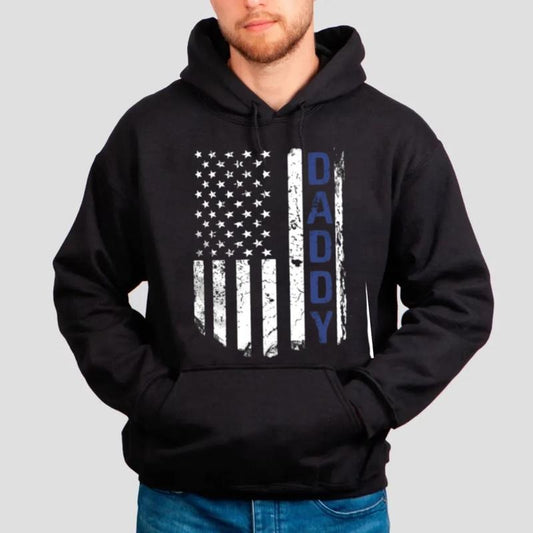 American Daddy Flag Sweatshirt, Husband Father T Shirt, Fathers Day Gift, New Dad Hoodie, Gift For Daddy, Unisex Crewneck Pullover Tee, Casual Clothing