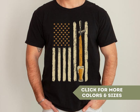 American Flag Craft Beer Tap Shirt For Men - Gift For Beer Lover - Patriotic Usa Craft Beer Shirts For Dad On Father's Day  T-shirt, sweater and Hoodie