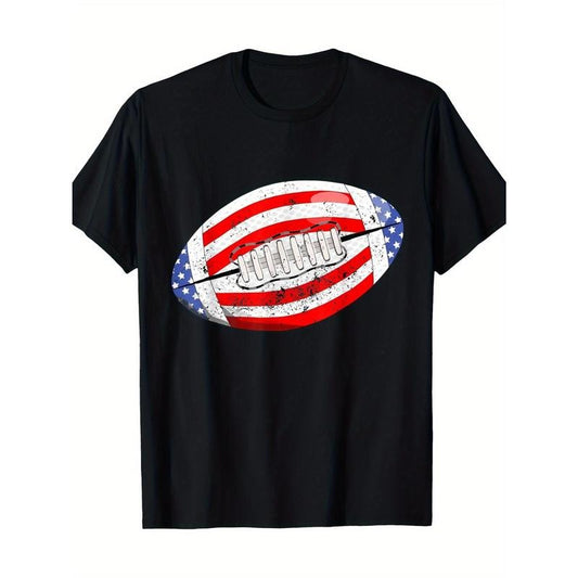 American Football American Flag T-shirt, men's T-shirt, 220g made in usastyle{n002}5