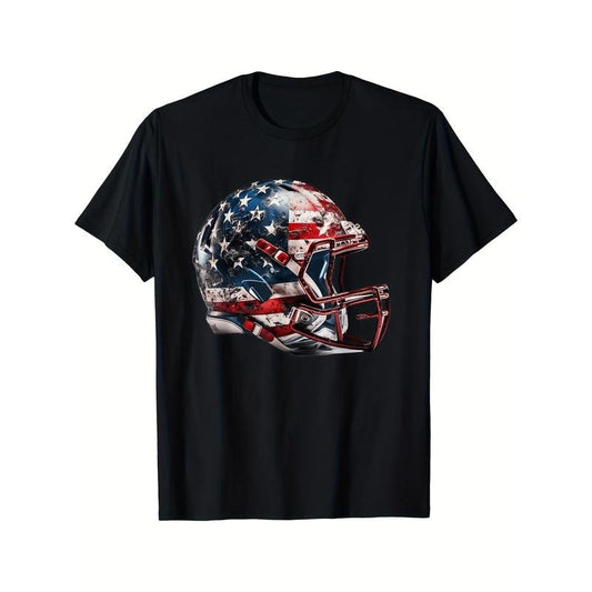 American Football Helmet Us Flag T-Shirt, American Football, Men's T-Shirt made in usa