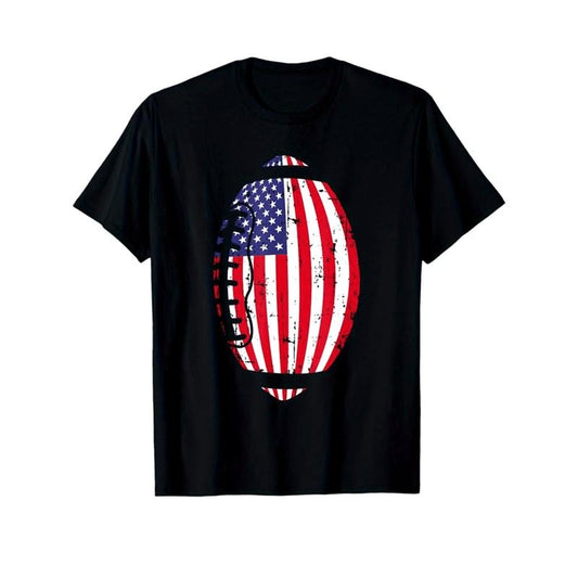 American Football Print Men's Cotton T-shirt, Graphic Tee Men's Outdoor Clothes, Men's Clothing, Casual Short Sleeve Crew Neck T-shirt, Tops For Men, Gift For Men made in usastyle{n002}2