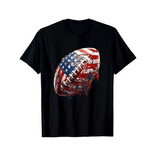 American Football Print Men's Cotton T-shirt, Graphic Tee Men's Outdoor Clothes, Men's Clothing, Casual Short Sleeve Crew Neck T-shirt, Tops For Men, Gift For Men made in usastyle{n002}3
