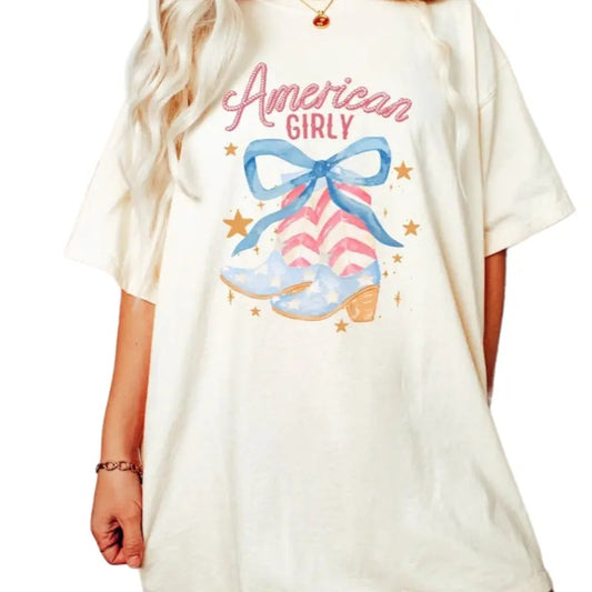 American Girly Shirt, Coquette 4th Of July Shirt, Fourth Of July Shirt, Summer Shirt, Unisex T-Shirt, Gifts For Friends, Short Sleeve Tee Shirt, Gifts For Birthday Fathers Day