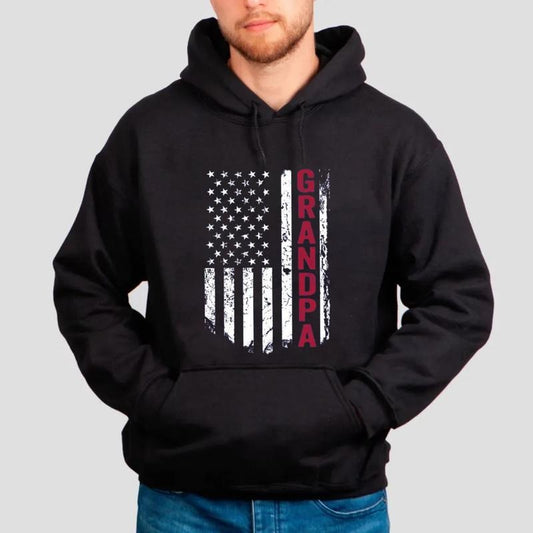 American Grandpa T Shirt, Firefighter Grandpa Sweatshirt, Fathers Day Gift, Grandpa Hoodie, Retro Papa Tee , Unisex Crewneck Pullover Tee, Crewneck Top