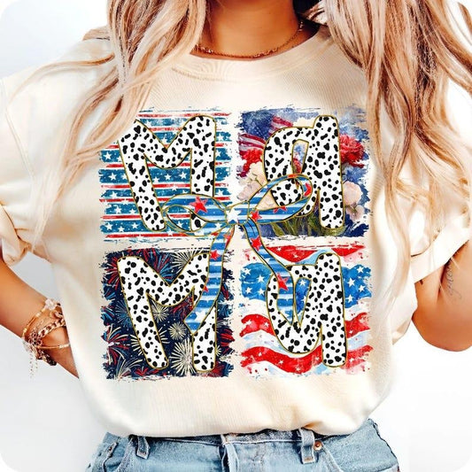 American Mama Coquette shirt, 4th of July Mom tshirt, Preppy USA shirt, Patriotic Mama tshirt, Girly America shirt, 1776, Memorial Day shirt, Glitter Brushstroke Design, Gift for Mom, Menswear Top, women top, Gift For menswear