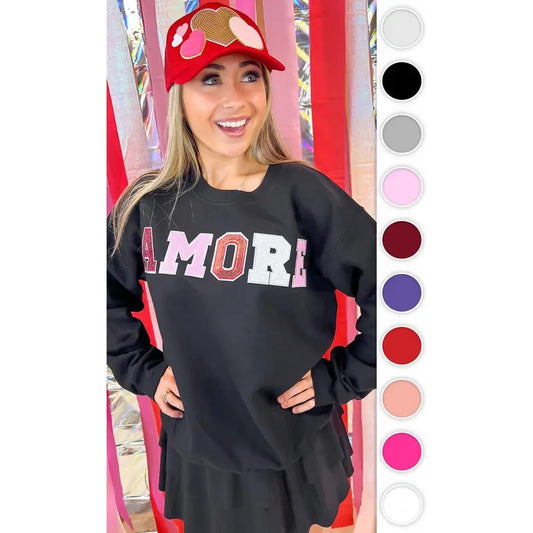 Amore Sequin Valentine Graphic Sweatshirt