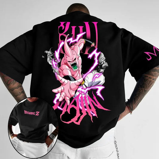 Animation Printed Short Sleeve Double-Sided T-Shirts, Dragon Ball Anime Majin Buu Printed Shirt, Manga Tee For Men, Best Anime T-Shirt, Gift For Anime Lovers, Anime Printed Shirt, DB Gift For Fans, Gift For Him, Gift For Her Tops