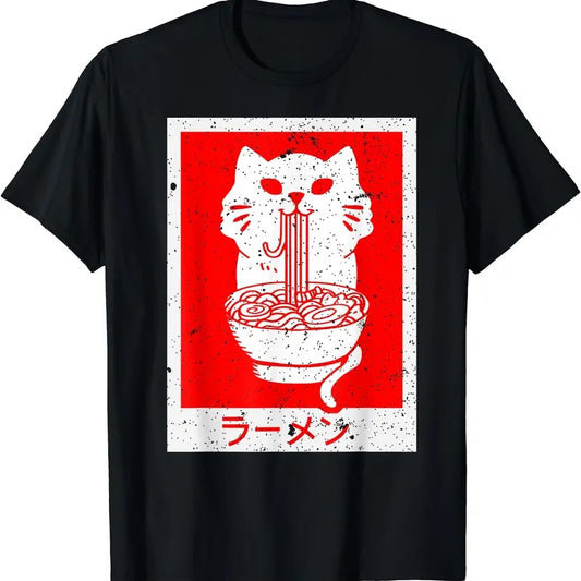 Anime Cat Ramen Kawaii Neko Noodles TShirt