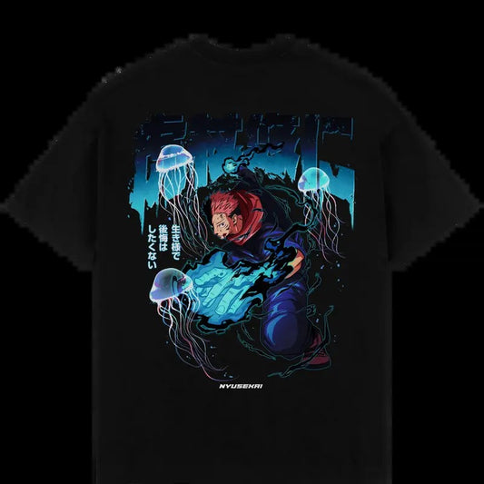 Anime Hunter X Hunter Anime Double Printed Vintage Oversized Unisex Oversize Anime Manga Washed Heavyweight Cotton T-shirt, Gift For Anime Fan, Anime Lover