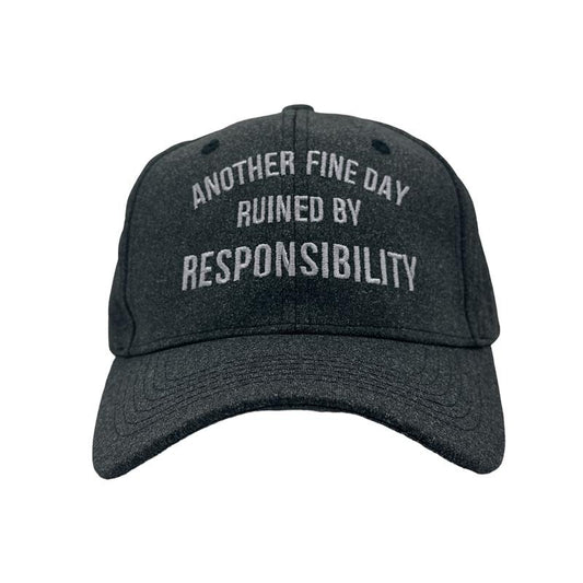Another Fine Day Ruined By Responsibility Hat Funny Graphic Cap Funny Hats Funny Sarcastic  Novelty Caps for Men Standard
