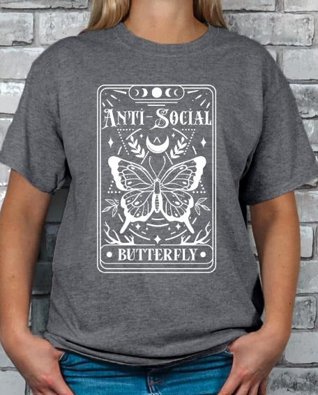 Antisocial Butterfly Tarot Card T-shirt