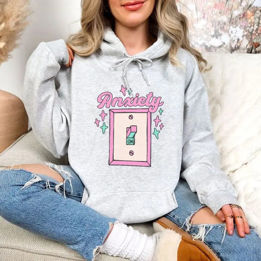 Anxiety On Hoodie, Printed in the USA hoodie #funny #cute #girly