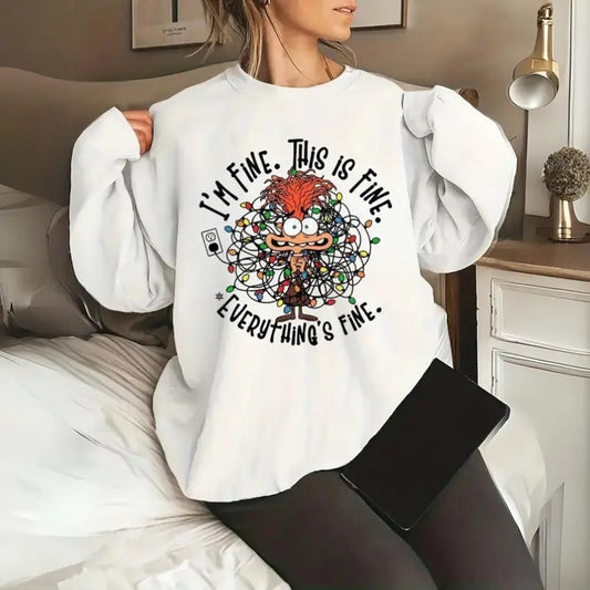 #Anxietyyy Christmas Sweatshirt, Hoodie, T - Shirt, Inside Out Christmas Shirt, Everything Is Fine Shirt, #Anxietyyy Christmas Shirt,