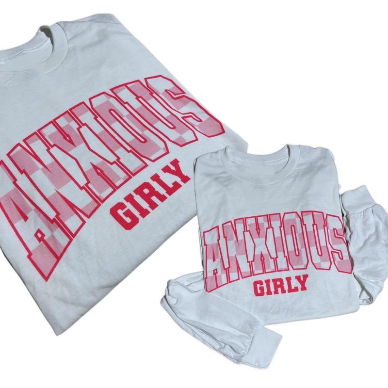 Anxious Girly Longsleeve T-Shirt Short Sleeve T-Shirt Cotton Cotton Casual Comfy Top graphic tees cute shirts