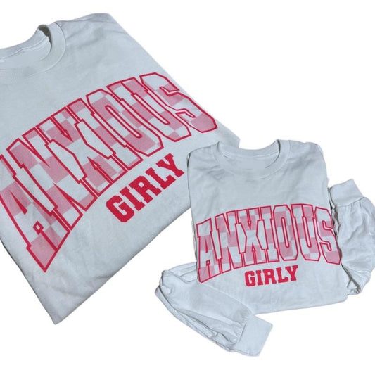 Anxious Girly Longsleeve T-Shirt Short Sleeve T-Shirt Cotton Cotton Casual Comfy Top graphic tees cute shirts