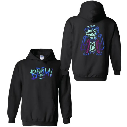 Arcane-Jinx 2 Sides Hoodie, T-Shirt, Crewneck Sweatshirt, Harajuku Hip Hop Pullover Tops, Unisex Vintage Streetwear League of Legends Shirt Anime Apparel fanmerch