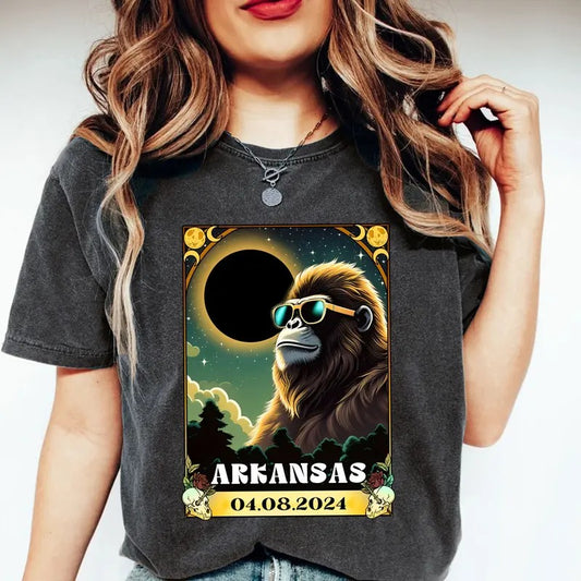 Arkansas 04.08.2024 Shirt, State Arkansas Total Solar Eclipse Shirt, 04.08.2024 Solar Eclipse Shirt, April 8th Eclipse Shirt, Unisex T-Shirt, Short Sleeve Tee Shirt, Unique Gifts For Women, Gifts For Birthday