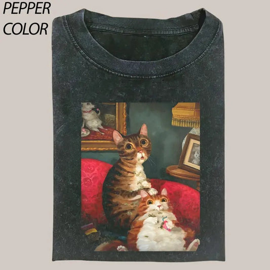 Art Cat Vintage Graphic T-Shirt, Retro 90s Funny Graphic Shirt, Funny Shirts For Friends, Y2k Unisex Baggy Shirt, Meme Shirts