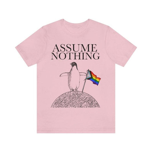 Assume nothing shirt | progress pride flag shirt | subtle lgbt t-shirt | lgbtq pride | gay pride tee | queer pride | lesbian pride | trans Hoodie, T-shirt and sweater