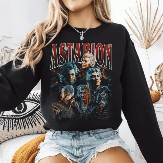 Astarion Baldurs Gate 3 Girl Dinner Vintage, Baldurs Gate Sweatshirt_Sweatshirt Gift For Woman and Man Unisex Sweatshirt