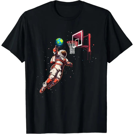 Astronaut Basketball Outer Space Gifts Men Kids Women Space T-Shirt made in usa