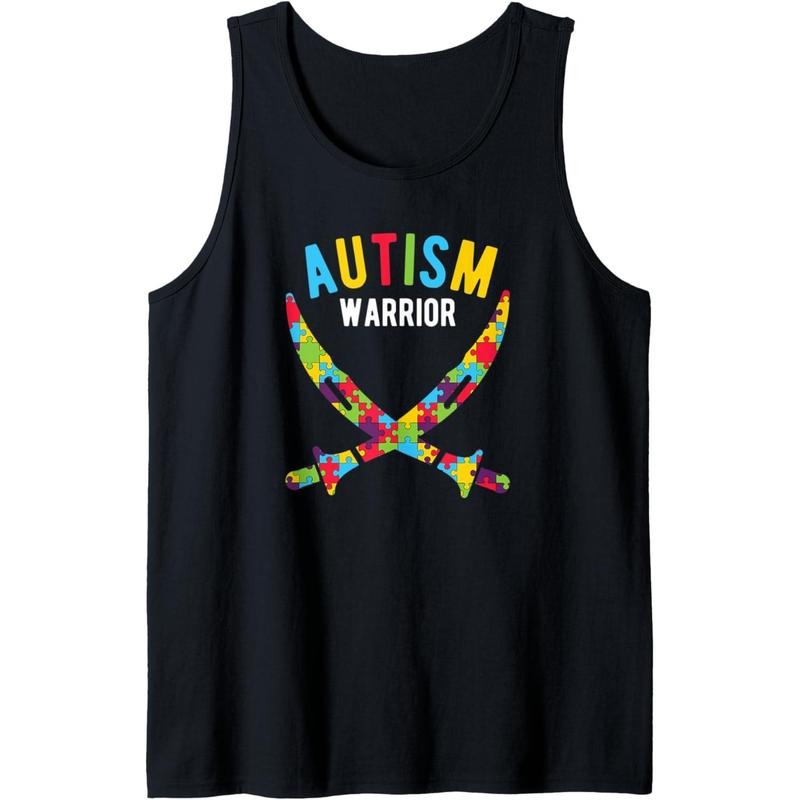 Autism Awareness Men Women Kids Autism Warrior Tank Top MADE IN USA