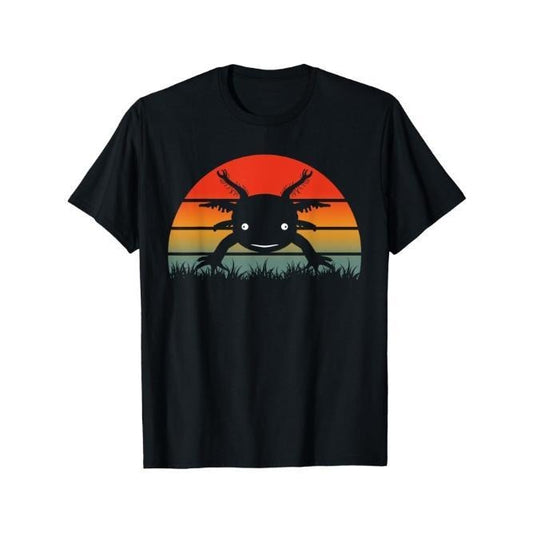 Axolotl Retro Vintage Axolotls Kawaii T-Shirt Selected pure cotton interesting design DIY short sleeve t-shirt for men, soft and breathable, suitable for all seasons, comfortable, casual and sports, Halloween and Christmas gifts Made in USA