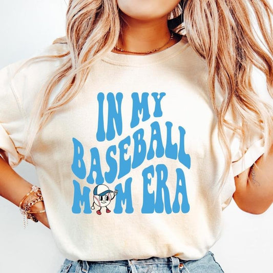 BASEBALL MOM ERA SHIRT, BASEBALL SHIRT, COMFORT COLORS CASUAL COTTON T-SHIRT FOR MOMS Fabric Top Womenswear Garment