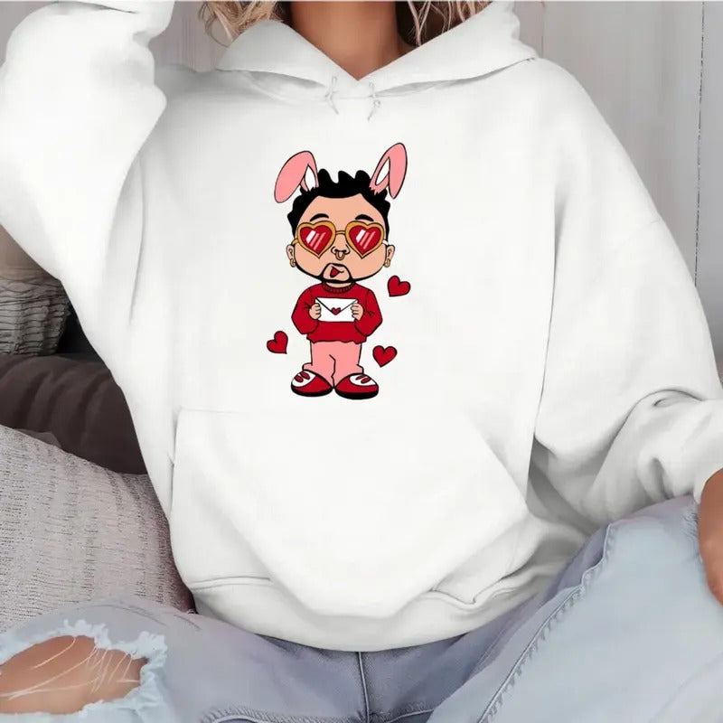 Baad Bunny Valentine Shirt, Be My Valentine Hoodie, Happy Valentine Shirt, Gift For Fan, Unisex Sweater Pullover Tee