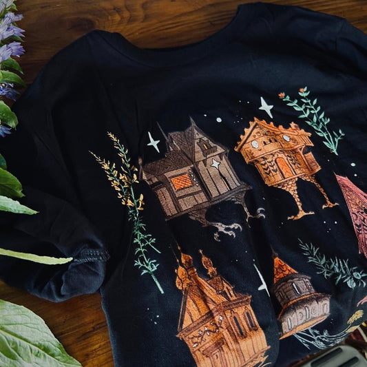 Baba Yaga Houses Black Unisex T-Shirt