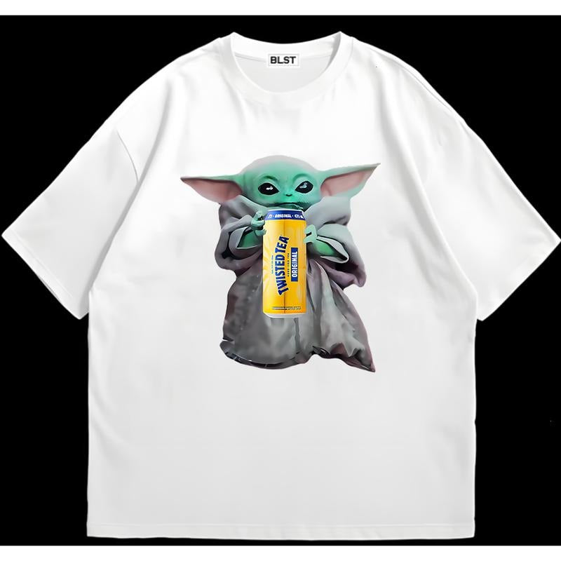 Baby Yoda The Child Mandalorian Twisted Tea  T-Shirt Cotton Comfort Recycled Cotton Graphic