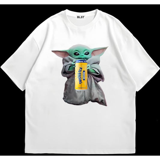 Baby Yoda The Child Mandalorian Twisted Tea  T-Shirt Cotton Comfort Recycled Cotton Graphic