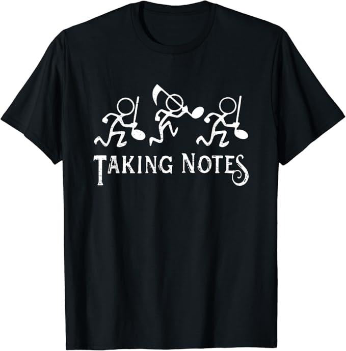 Back To School Shirts, Funny Teacher T-Shirt, Vintage Musical Taking Notes Music Lovers Teachers Funny T-Shirt Cotton Fashion Casual Classic