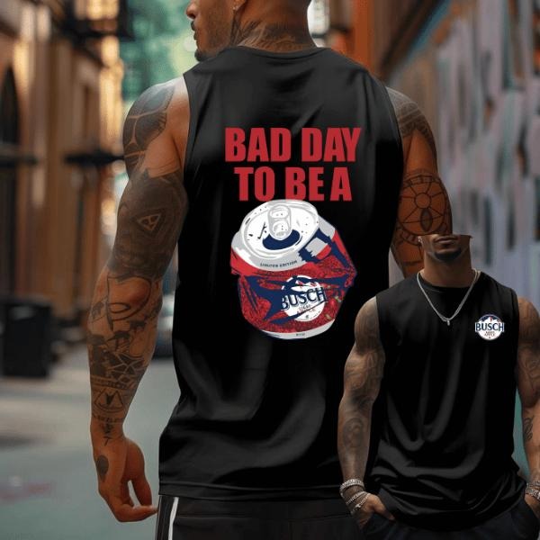 Bad Day to Be a Busch Light Apple 2 Sided Tank Top, Gym Tank Top, Round Neck Tanks, Gym Outfit, Workout Outfit, Gift for Men for Woman
