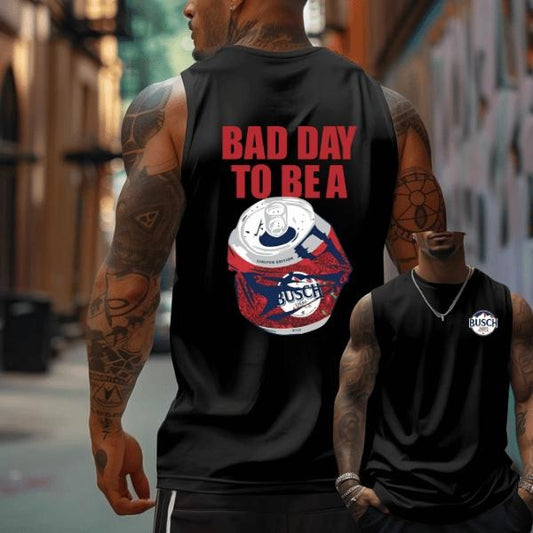 Bad Day to Be a Busch Light Apple 2 Sided Tank Top, Gym Tank Top, Round Neck Tanks, Gym Outfit, Workout Outfit, Gift for Men for Woman