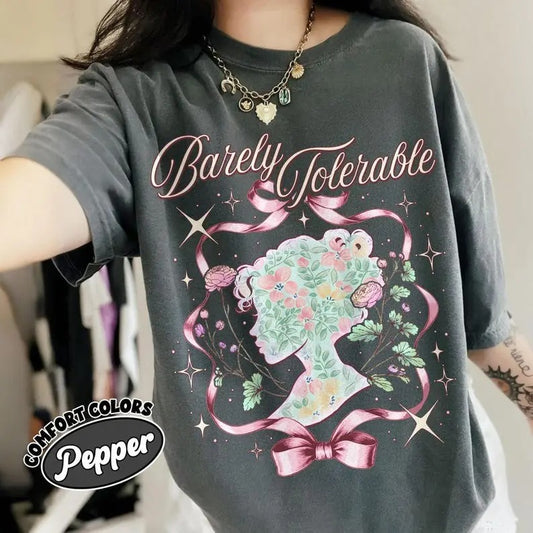 Barely Tolerable Pride and Prejudice Comfort Colors Shirt, Jane Austen Fan T-Shirt, Book Lover Tee, Bookish Literary Gift