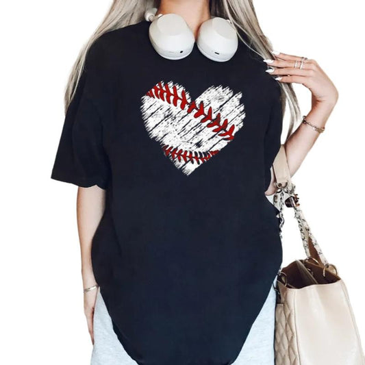 Baseball Distress Heart Shirt, Baseball Tee, Baseball Mom Gift, Baseball Heart T Shirt, Sports Mom Shirt, Unisex Short Sleeve Tee, Crewneck Top