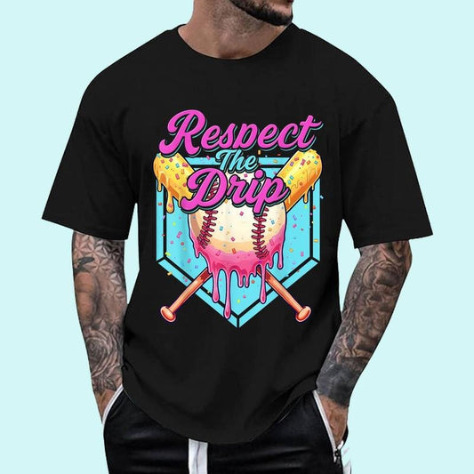 Baseball Drip Boys Home Plate Youth sports Respect The Drip Unisex T-Shirt, Cotton 100%, Top Trending Fashion