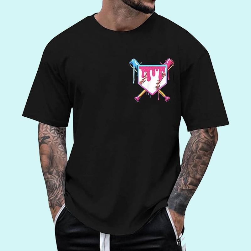 Baseball Drip For Boys Home Plate Ice Cream Drip Unisex T-Shirt, Cotton 100%, Top Trending Fashion