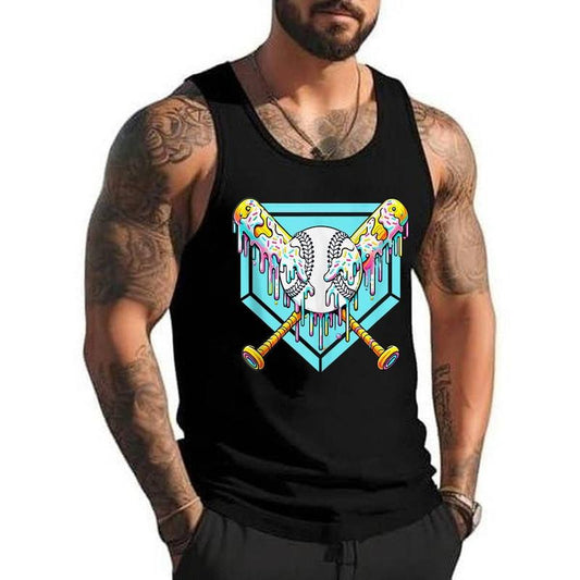 Baseball Drip For Boys Ice Cream Drip Youth Boys Baseball Unisex Tank Top, Cotton, Size S-3XL
