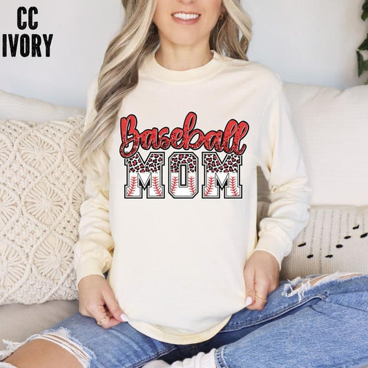 Baseball Mama Long Sleeve Shirt, Game Day Sweater, Leopard Baseball Mama Sweater Gift, Unisex Sweatshirt, Gifts For Mommy Mom From Daughter Kids, Long Sleeve Crewneck Tee, Mom Gifts Sweater, Gifts For Birthday Fit Womenswear